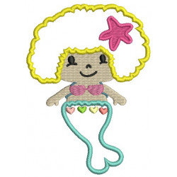 Stickmuster - Meerjungfrau Fanny Lou - Appli ASTROKATZE